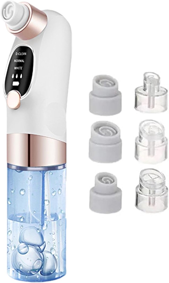 Blackhead Remover - Mee eter verwijderaar - Gezichtsreiniger Elektrisch - Elektrische Vacuum Mee-eter Verwijderaar - 3 sterkteniveaus instelbaar - Met 6 zuigkoppen - Draagbaar - Blackhead vacuum - Geschikt voor thuisverzorgingsproducten