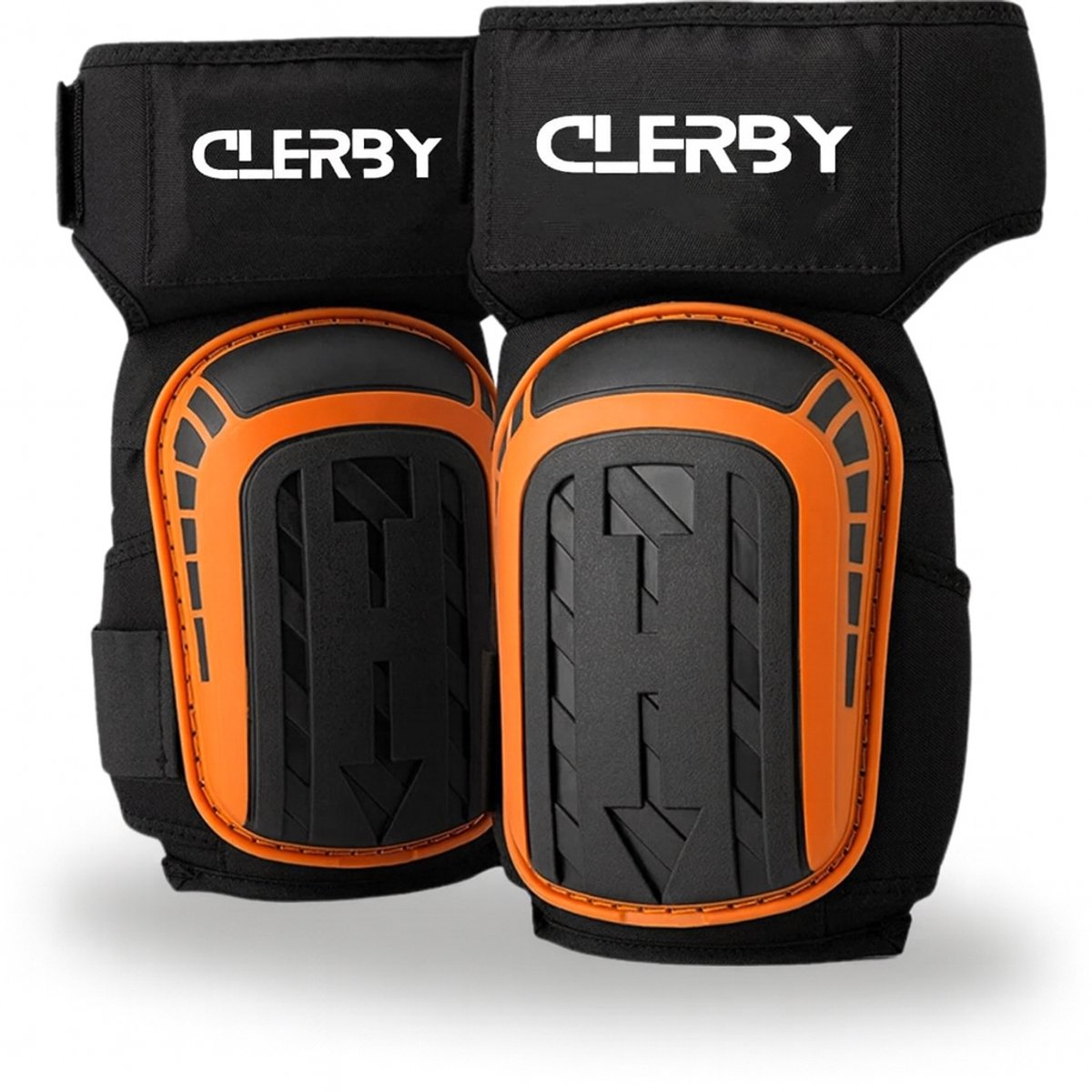 Clerby - Professionele Traagschuim Kniebeschermers Set - Voor Stratenmaker, Klussen, Bouw & Tuinieren - Waterdicht - Volwassenen - Oranje