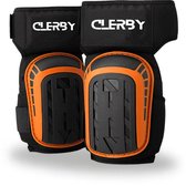 Clerby - Professionele Traagschuim Kniebeschermers Set - Voor Stratenmaker, Klussen, Bouw & Tuinieren - Waterdicht - Volwassenen - Oranje