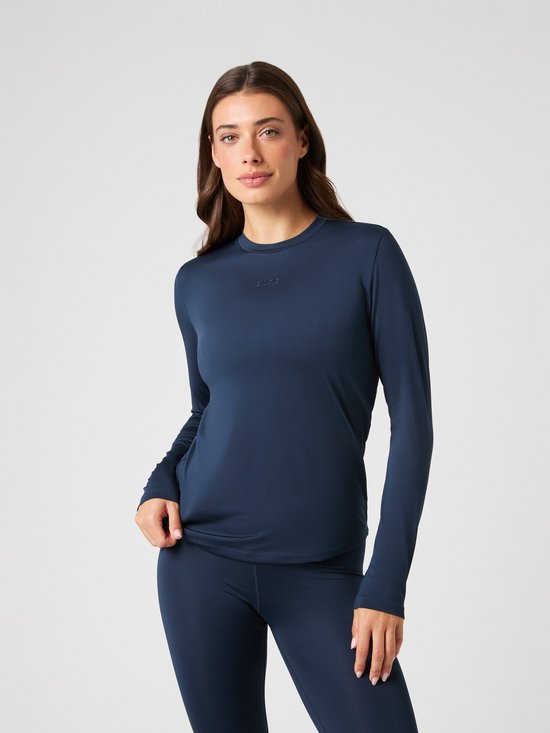 Björn Borg Sportshirt Lange Mouw Vrouwen - Longsleeve Dames - Gerecycled Polyester - Donkerblauw - Maat M