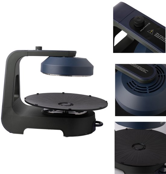 Lvyang LY-009A Infrarood Elektrische Grill - Rookvrij -3D BBQ| 2 Warmtestanden (695W / 1390W) - 36 cm Ø - Mechanische bediening |360° graden draaibare bakplaat -Blauw — afbeelding 2