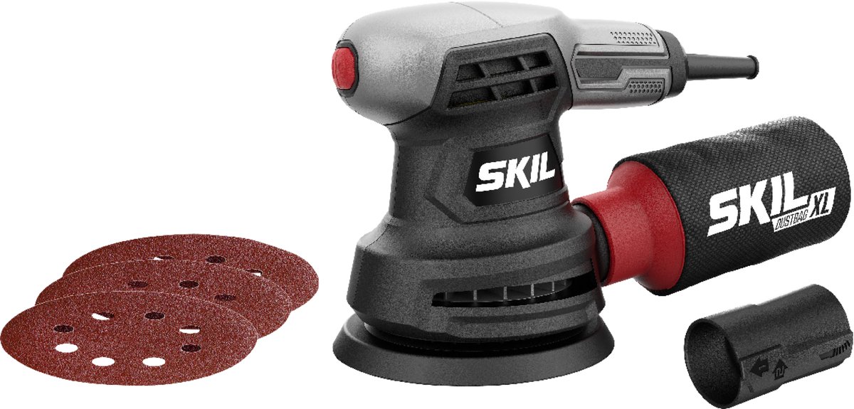 SKIL Excentrische Schuurmachine 280W - Schuurschijf 125mm - Vlakschuurmachine - Inclusief Stofzak XL & 3 Stuks Schuurschijf - Skil 7421 AA