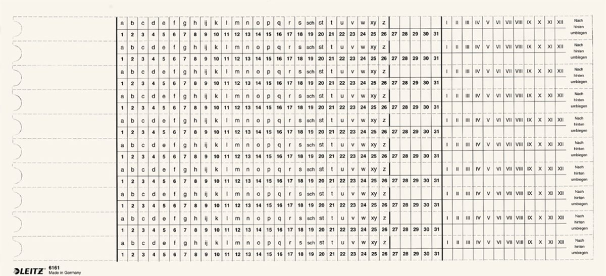 LEITZ organisatiestroken, schaal 3/schaal 4, wit, 100 stuks