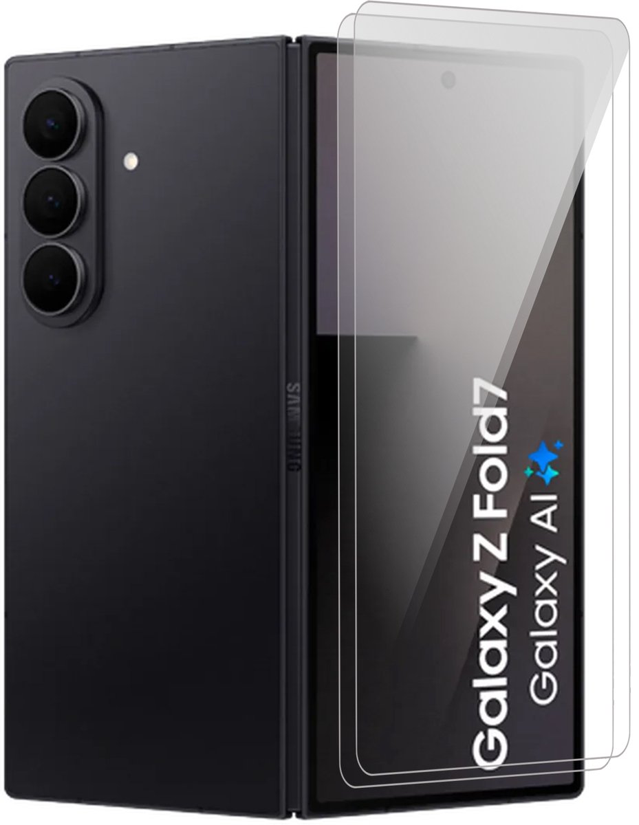 Screenprotector geschikt voor Samsung Galaxy Z Fold 7 - 2x Glas Screen Protector