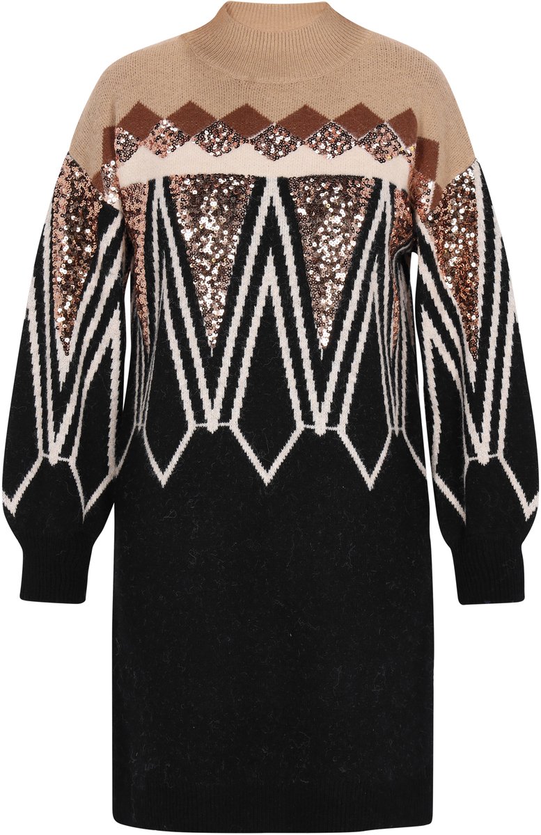 IZIA Jurk Beige Veelkleurig