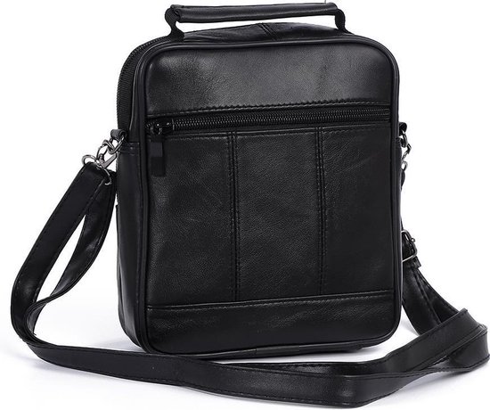 THL Design - Petit sac bandoulière en cuir pour homme et femme - Cuir véritable - Zwart