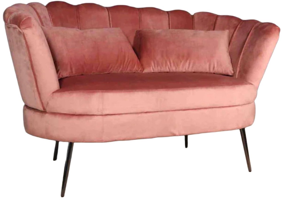 Zitbank Anna 2 zits bank velvet oud roze bankstel 140cm stof incl. 2 kussens zetel