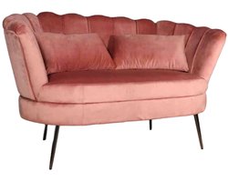 Zitbank Anna 2 zits bank velvet oud roze bankstel 140cm stof incl. 2 kussens zetel