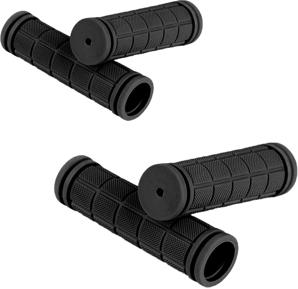 EXCITAT Handvatten - Fiets handvatten - Stuur handvatten - Rubber - Fietsaccessoires - Geschikt voor fietsen, mountainbikes - Zwart