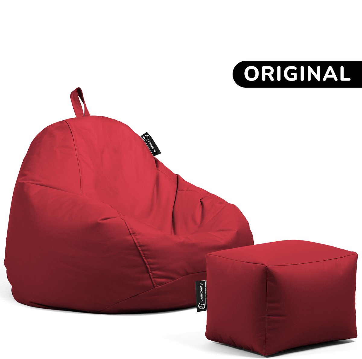 Casacomfy Pear Original - Zitzak met Voetenbankje - Kind & Volwassenen - Binnen & Buiten - Rood