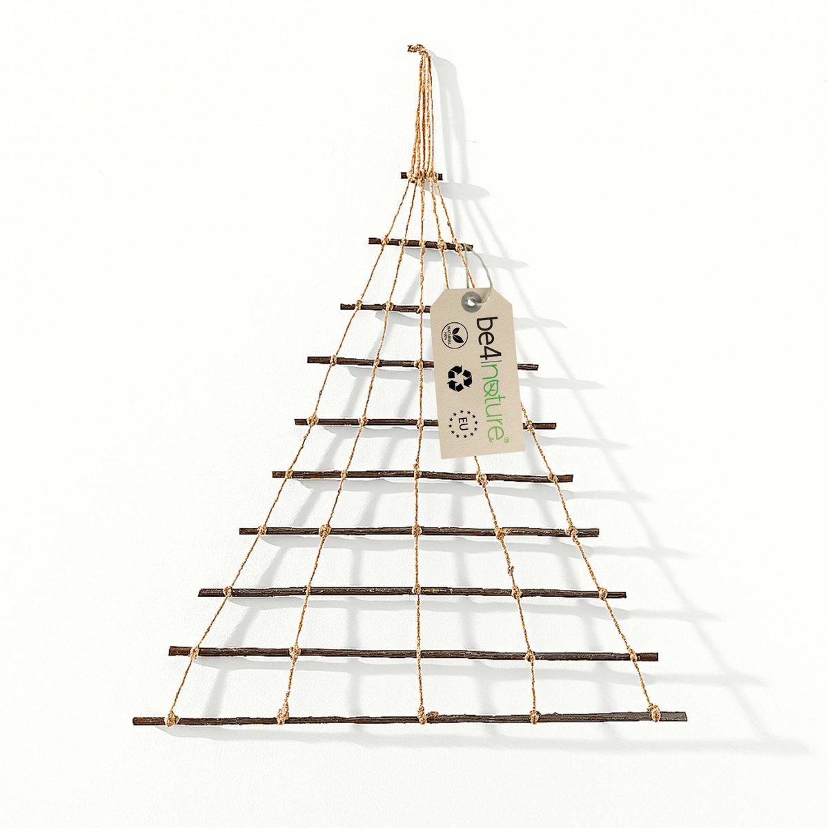 be4nature Houten kerstboom om op te hangen 60x70 cm – Wanddecoratie, Adventskalender, Kerstdecoratie