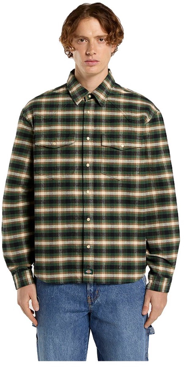 Dickies Johnsonville Overhemd Met Lange Mouwen M Man Groen