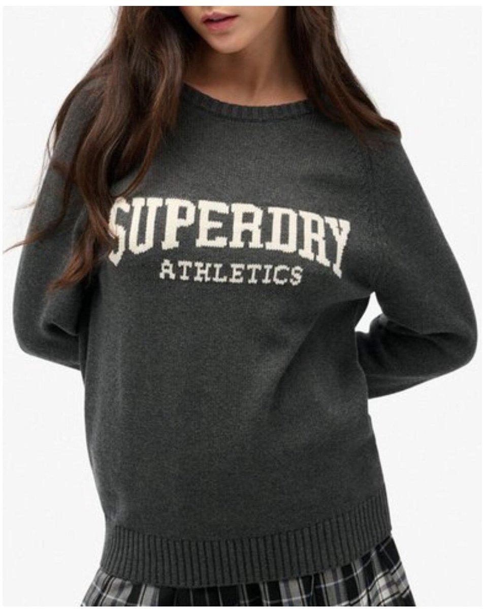Print Long Sleeve Round Neck Knitwear Wo Grijs