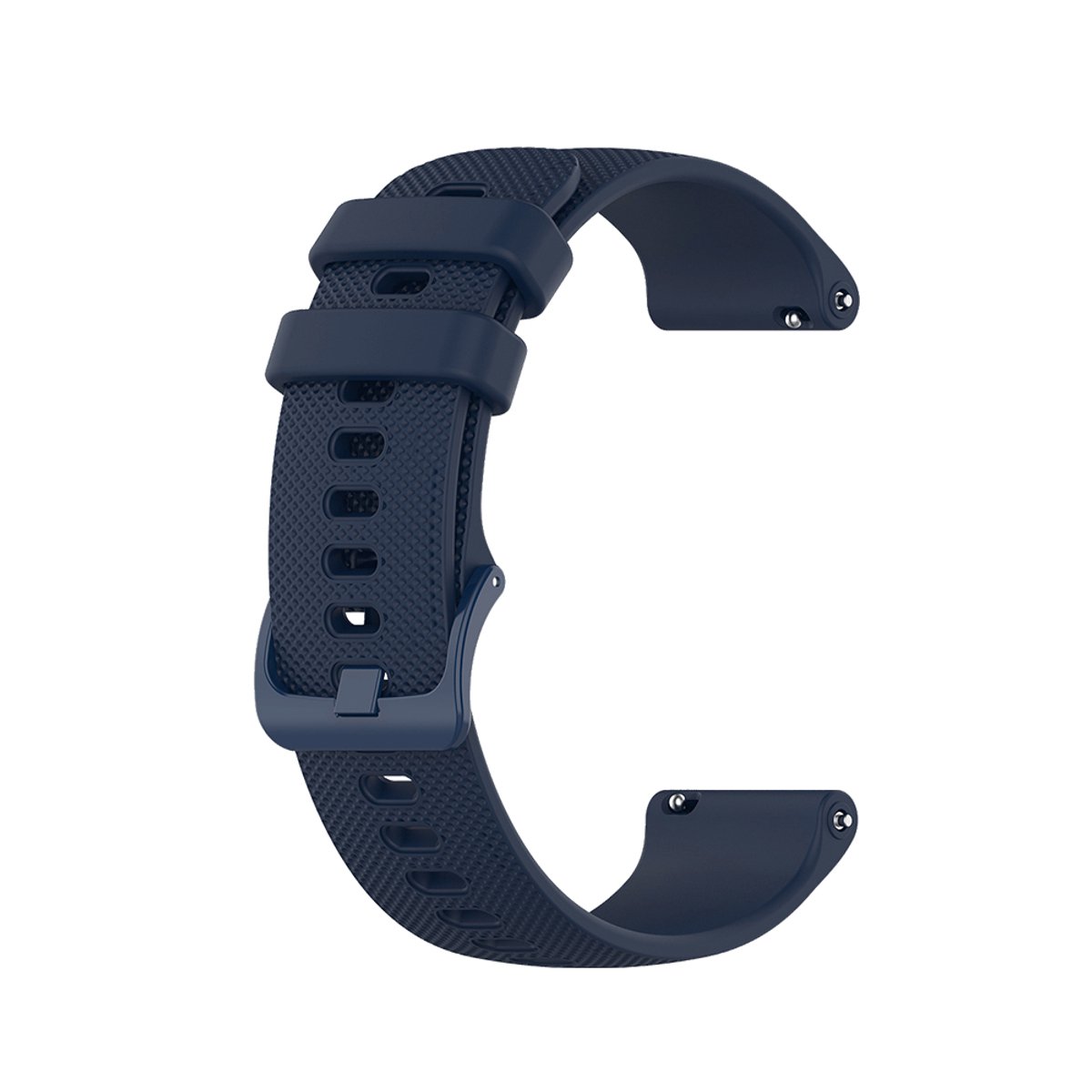 Qelus Marineblauw 20mm Universele Siliconen Horlogebandje - Snelsluiting, Waterdicht, RVS Gesp - Verstelbare - Passend voor Pols 130-220mm - Voor Smartwatch Traditioneel Horloge