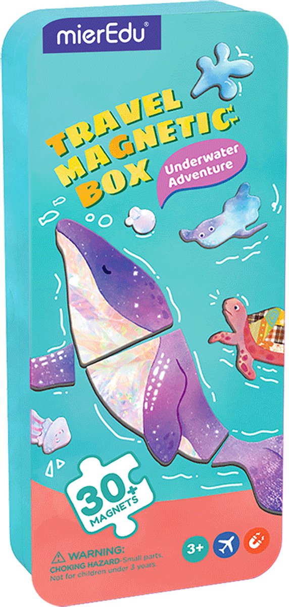 MIEREDU Magnetische Puzzeldoos - Onderwateravontuur - Bevat 2 Scènes - Meer Dan 30 Magneten - 3 Jaar