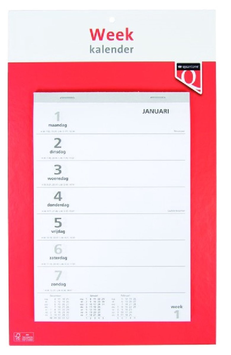 WEEK afscheur KALENDER 2027 QUANTORE