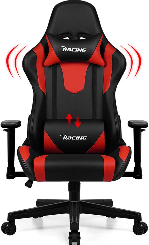 Gaming Stoel Racing Style Model A Rood 90°-165° Verstelbaar