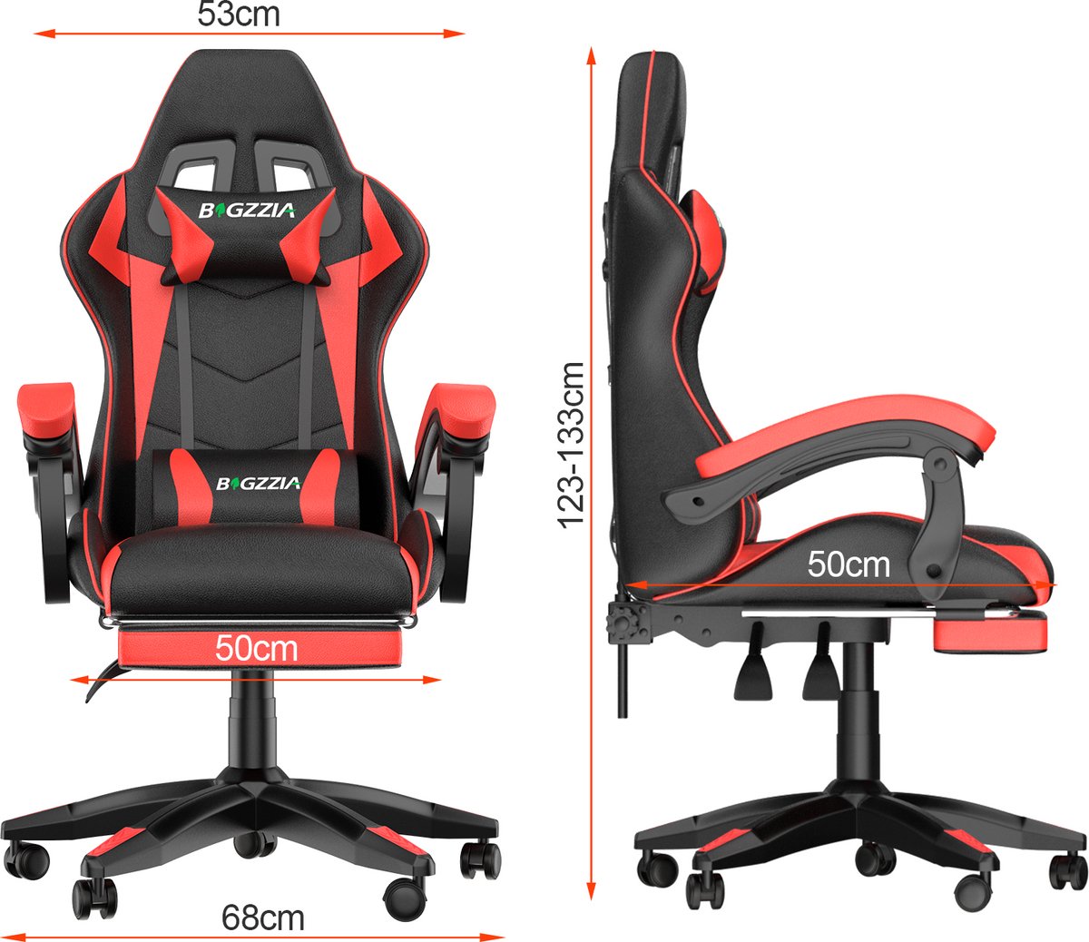 Bigzzia Gamingstoel Ergonomisch PU Leer met Lendensteun - afbeelding 3
