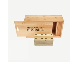 Ubergames - XXL domino in Luxe kist - 14kg - Ecologisch Hardhout - 25x12.5x1.8 cm per Steen - Top Kwaliteit