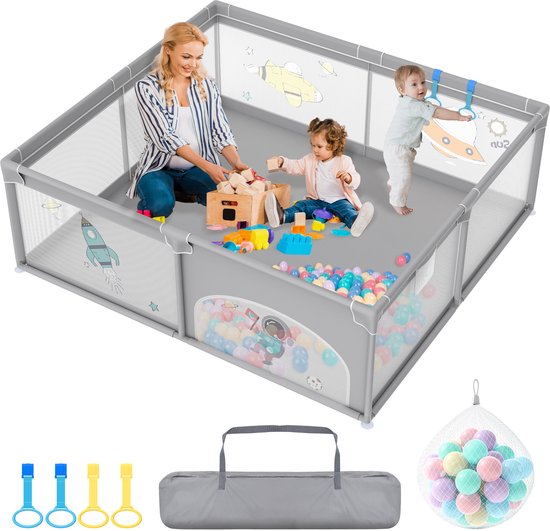 Babybox, draagbare veiligheidsbarrière met 50 ballen, 200x180x68cm Box, veilige