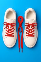 1 paar sneaker veters 150 cm rood