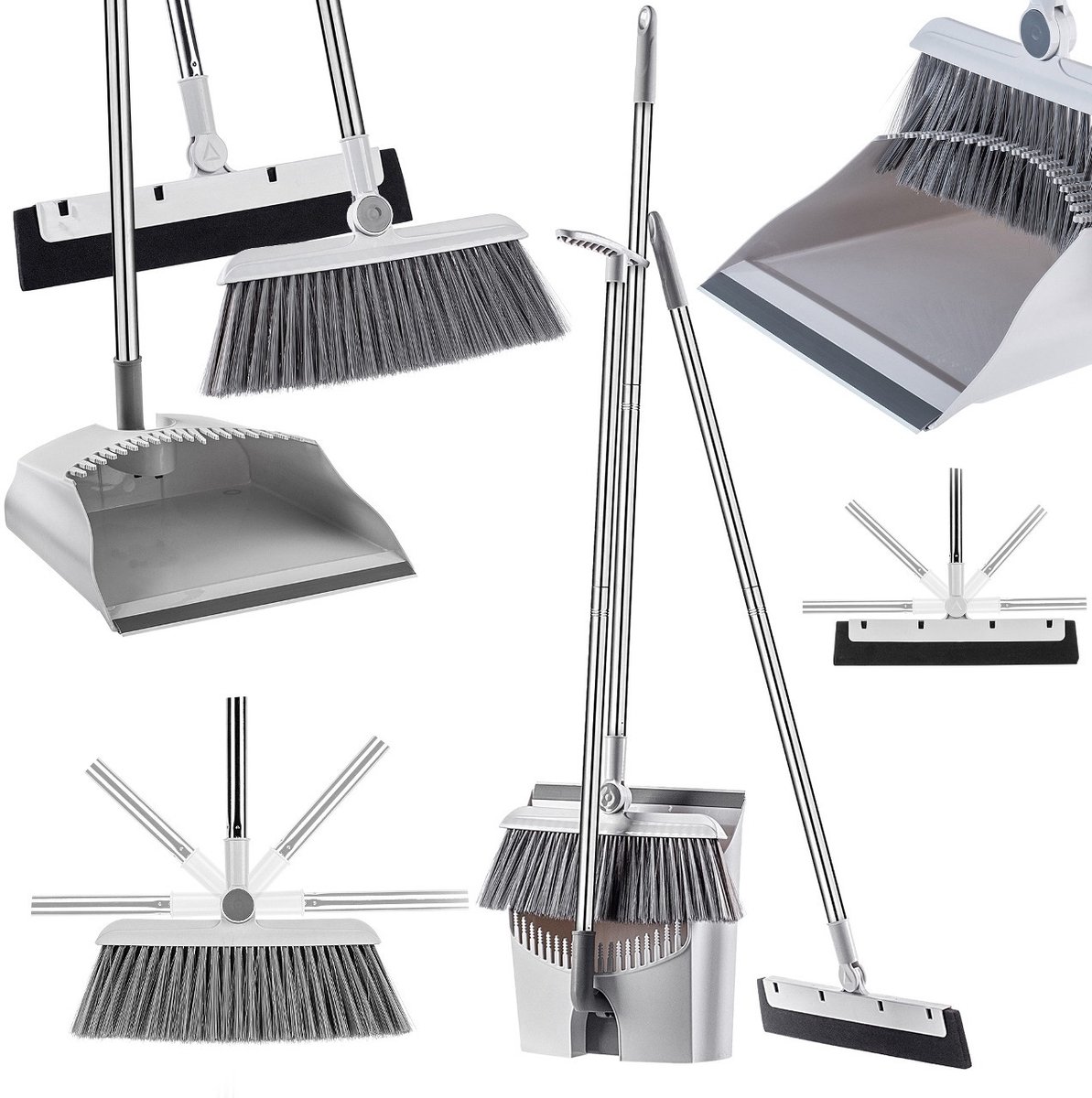 KADAX Lazy Cleaning Set 3in1 bezemborstel stoffer waterwisser