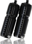 Deux gourdes noires de 800 ml, détaillées sur fond blanc.