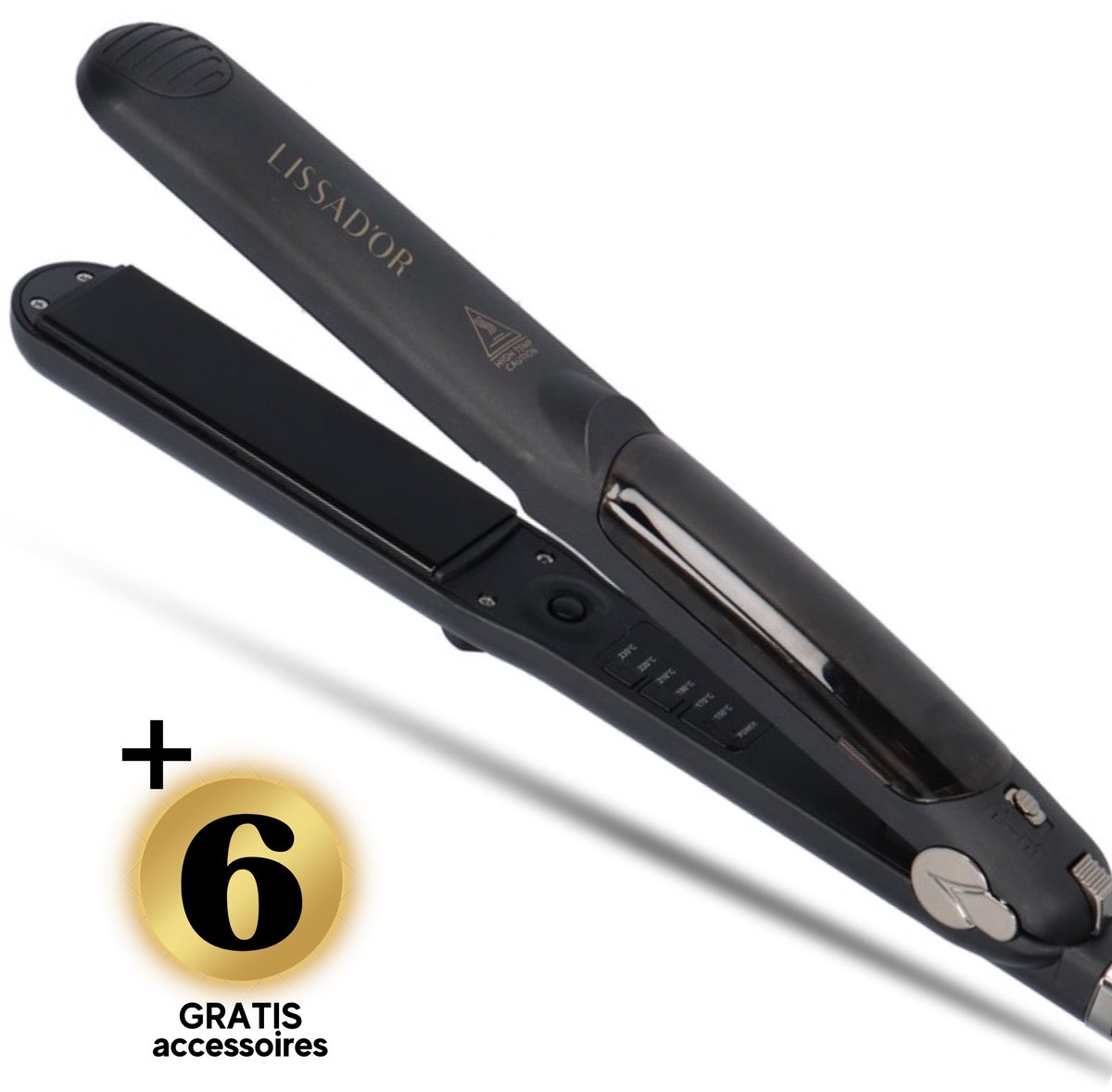 Lissad'or Stijltang Zwart met Hittebescherming - Product - €41,99