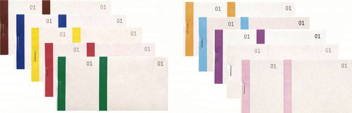 Exacompta Nummerboekjes met 100 blad met dubbele nummering en gekleurde band - 6 ,6x13,5cm - Purper - 96308E