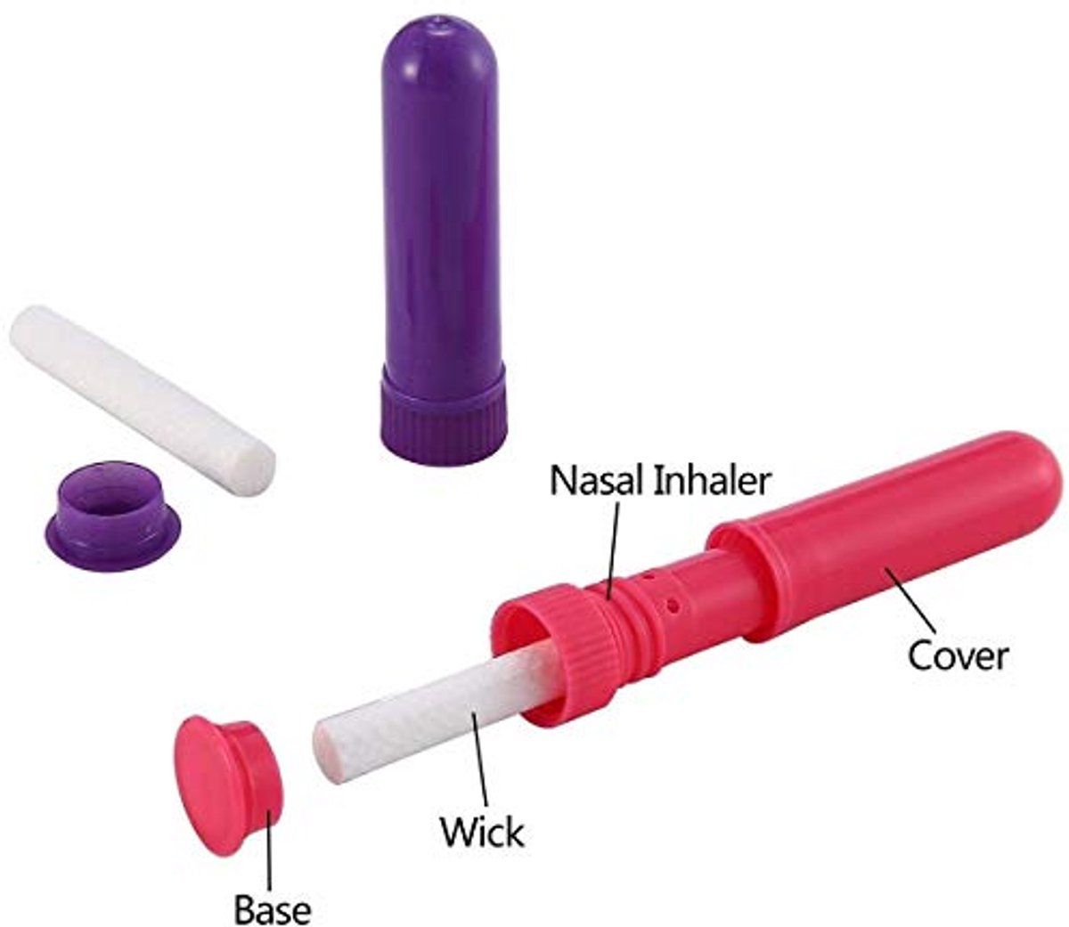 Image of 12pcs Essential Oil Nasal Inhaler with Refillable Wicks for Aromatic Therapy