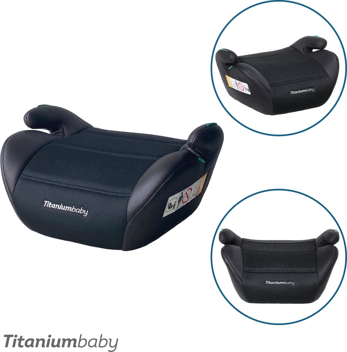 Titaniumbaby booster Finn I-size 125 - 150 cm zwart