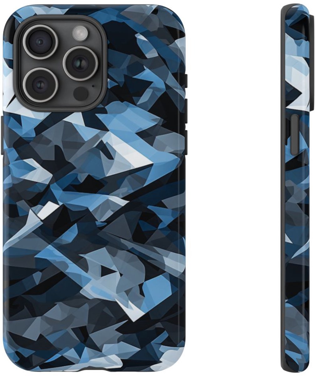 Stedelijk Geometrisch Camouflagepatroon – Telefoonhoesje Geschikt voor iPhone 15 Pro Max