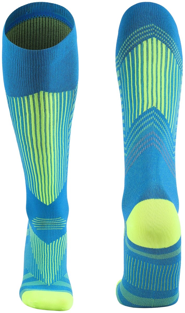 KANGKA Compressiekousen 20-30 mmHg maat L/XL – Hardloopsokken, Wandelsokken & Steunkousen met Reflecterend Effect