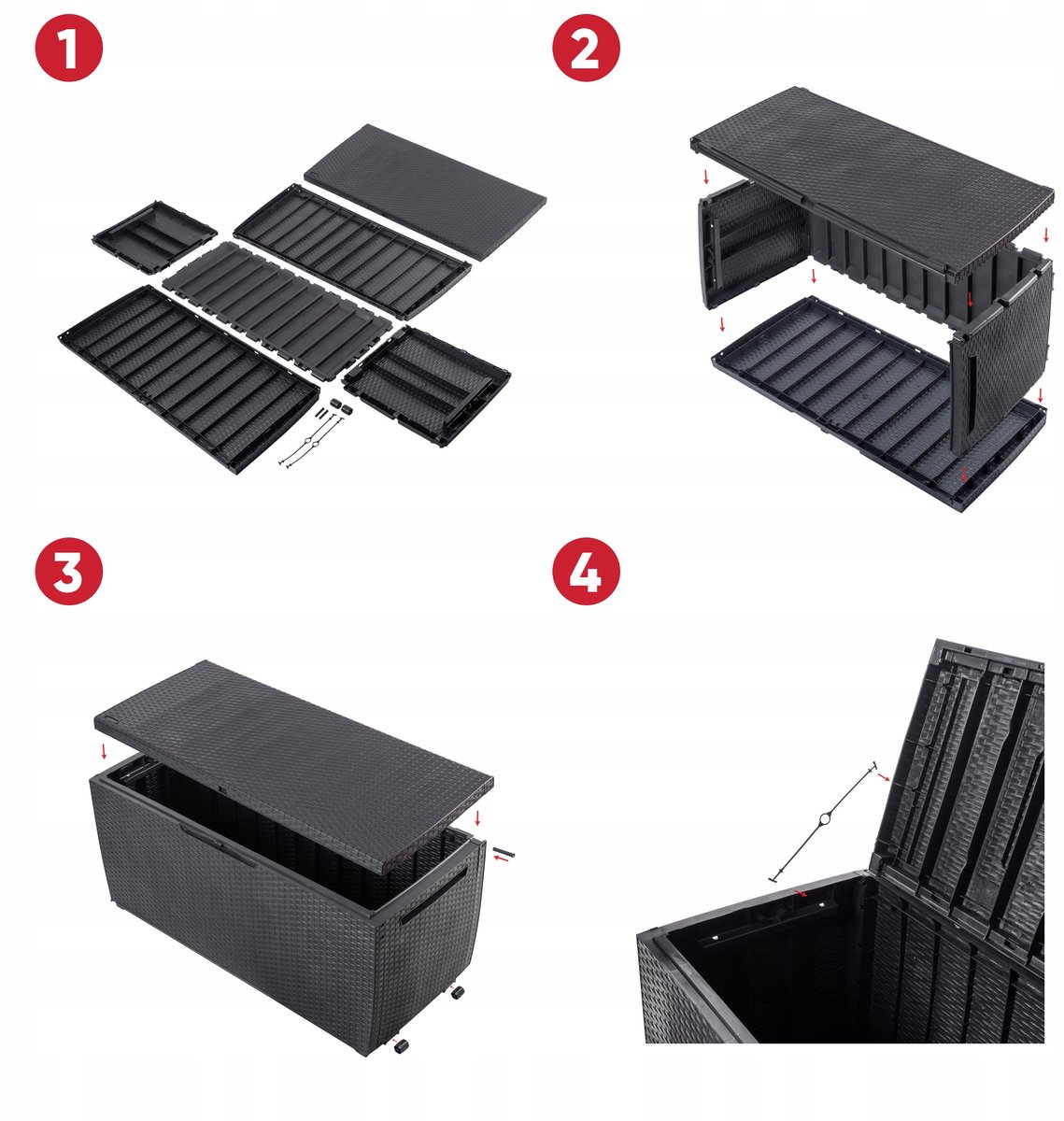 Keter Capri Opbergbox - 302L - 123x53,5x57cm - Grafiet