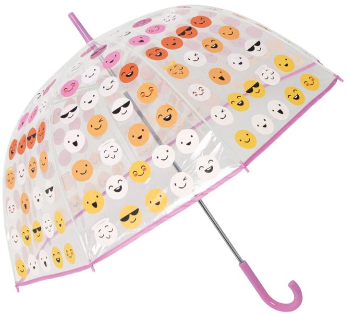 Little L - Paraplu - Meisjes - Emojis - Transparant - 87 cm