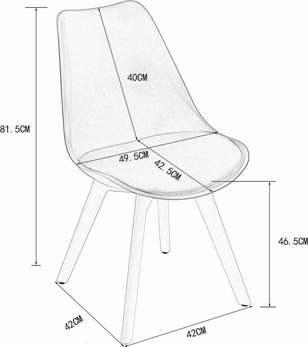 4 stuck-Eetkamerstoel-eettafel-woonkamer stoel-Design eetkamer stoel - Scandinavische stijl - Modern Design - set van 4 - Kuipstoel - Terrasstoel - Wit – foto 4