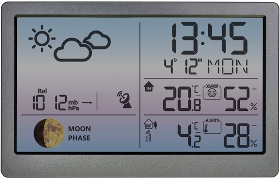 Station météo TFA Luna Sky - avec capteur extérieur et rétroéclairage