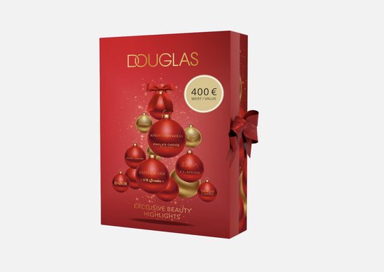 Luxe rode grote DOUGLAS adventskalender - 24 dagen - make-up & beauty - kerstcadeau