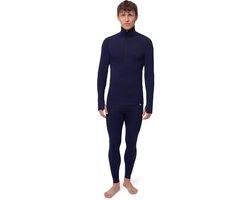 DANISH ENDURANCE Merino Wol Thermoset Heren - met Rits - Donker marineblauw - Maat XXL
