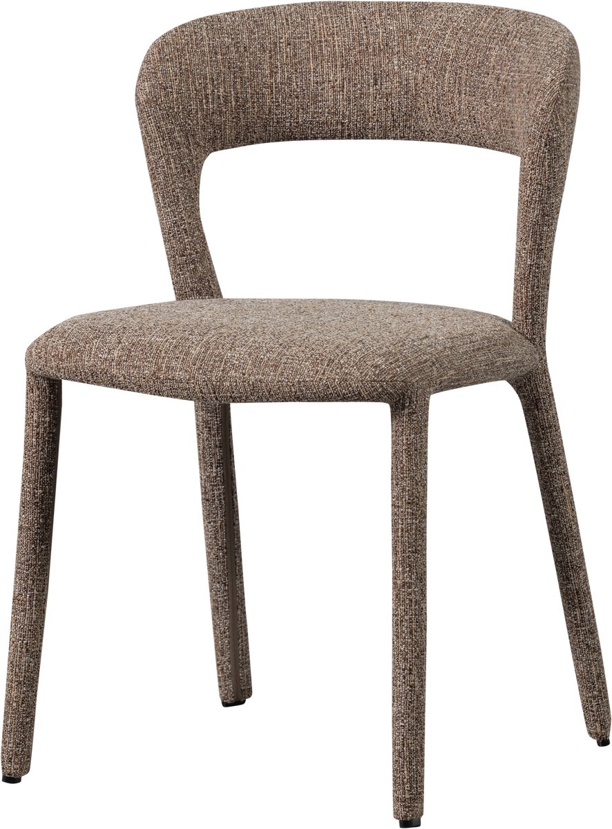WOOOD Noble Eetkamerstoel - Polyester - Zand Melange - 76x51x56