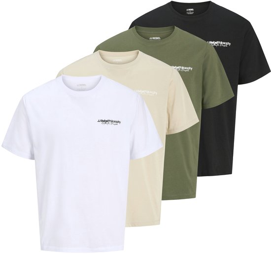 JJ REBEL - JREBZACK TEE SS CREW NECK LOT DE 4 - Homme - T-shirts