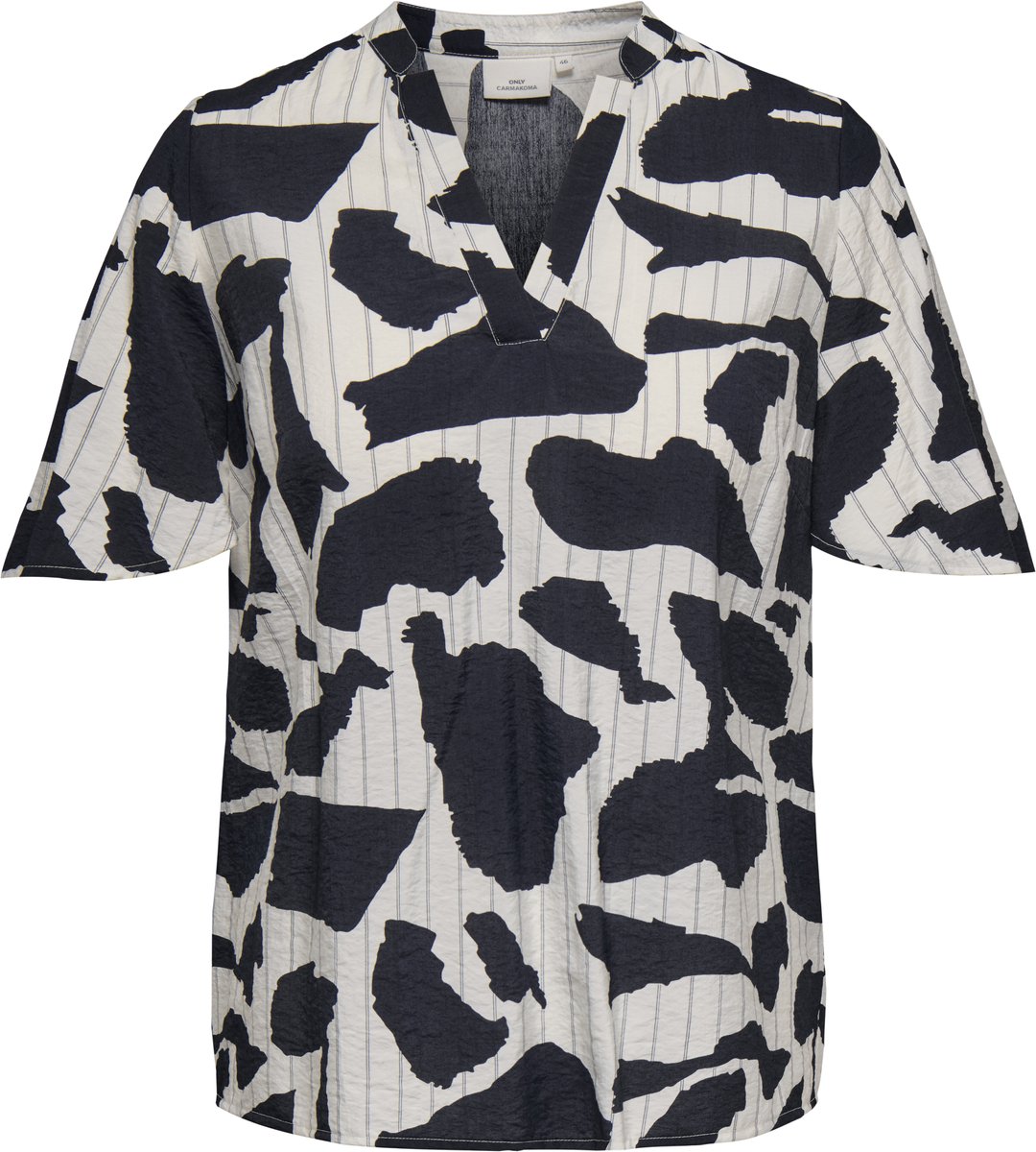 ONLY CARMAKOMA - CARMISIA 2/4 V-NECK TOP AOP Dames T-shirt
