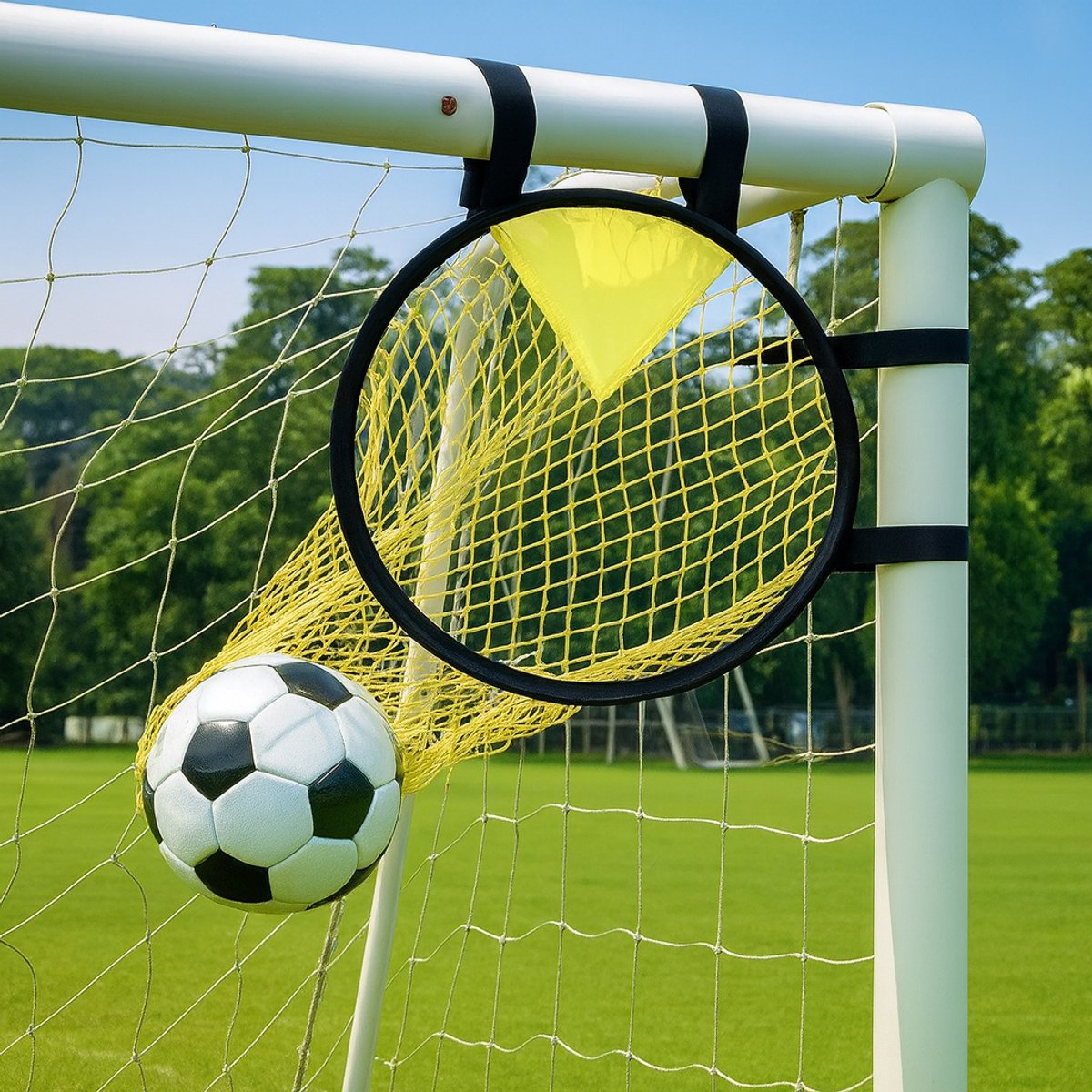 Kruising Target – 1 Stuk – Voetbaltraining – Voetbalspullen – Ballennet – Voetbalnet – Trainingsmateriaal – Geel