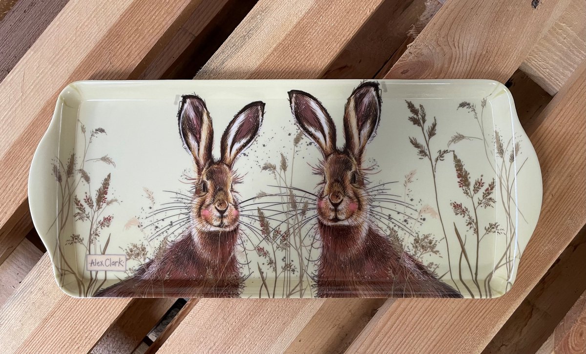 Alex Clark Dienblad Medium Hazen ~ Melamine Tray Hares