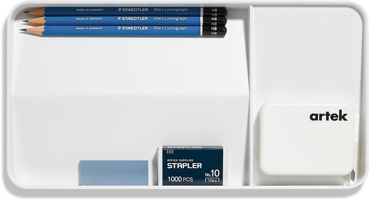 Bureau Organizer - Dubbelzijdig - Voor Notities, Pennen, Potloden en Accessoires - Wit