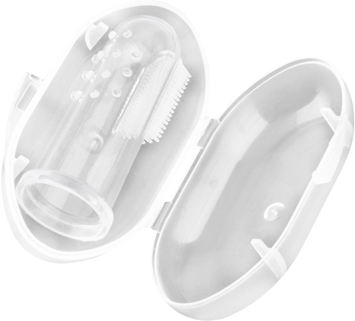 Tom&zoe, Silicone baby vingertandenborstel, Transparant