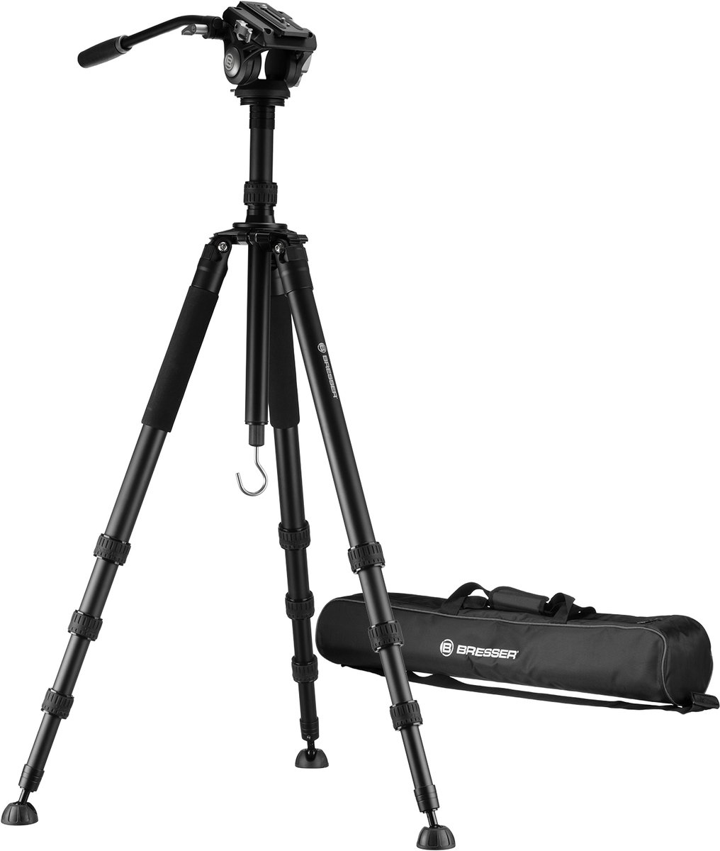 Bresser BX-10 Pro statief – Fluid Pan-Tilt kop – Camera, Verrekijker & Spotting Scope – 10 kg draagvermogen
