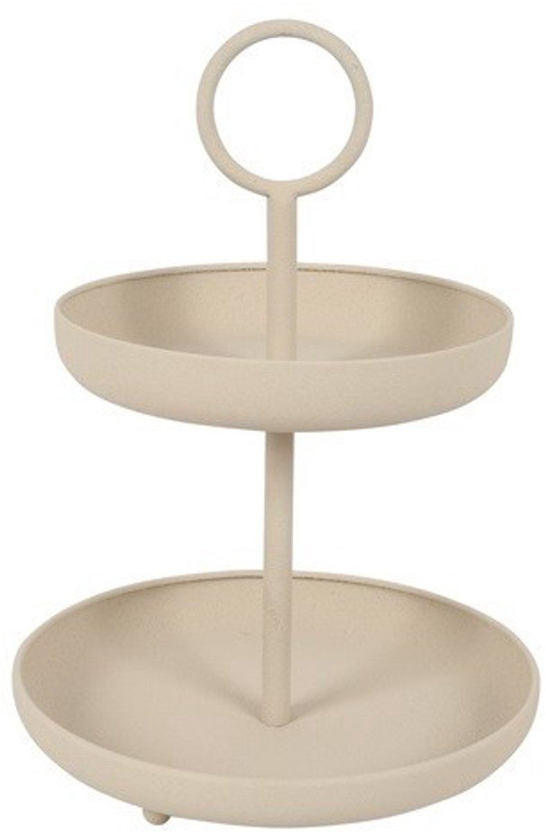 Etagère Fenne | Small | Crème | 2 laags | L30 x B30 x H41 cm