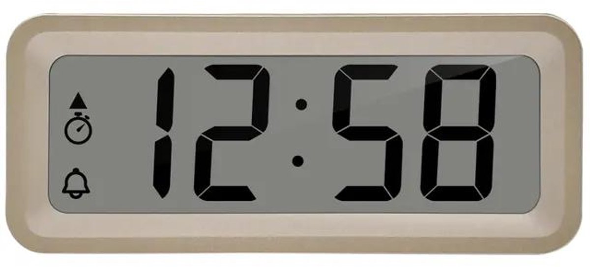 Technoline WT 175 - Wekker - Digitaal - Alarm - Snooze - Datumaanduiding - 12/24 - Luchtvochtigheidaanduiding - Binnentemperatuur - Batterij indicator - Rechthoek - Goudkleurig - 88x37x21