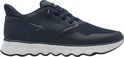 Donkerblauwe Tamaris sneaker met logo, witte zool en donkerblauwe veters.